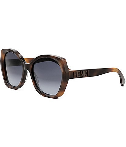 FENDI Women's Lettering 57mm Havana Butterfly Sunglasses
