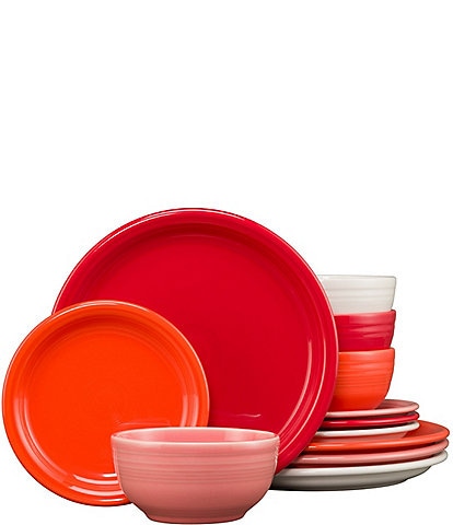 Fiesta Bistro Coupe 12-Piece Mixed Sunset Dinnerware Set, Service for 4