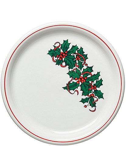 Fiesta Christmas Holly And Ribbon Bistro Dinner Plate