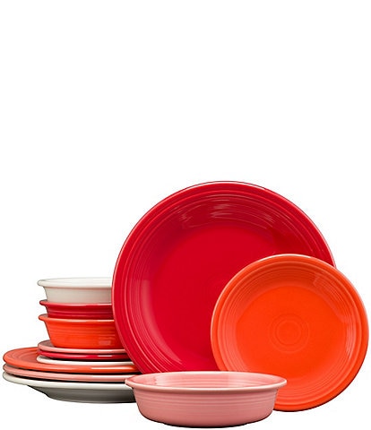 Fiesta Classic 12-Piece Mixed Sunset Dinnerware Set, Service for 4