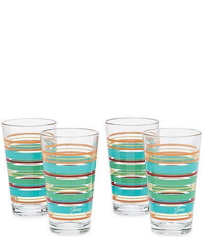 Fiesta Rainbow Radiance Stripe Highball Glasses, Set of 4