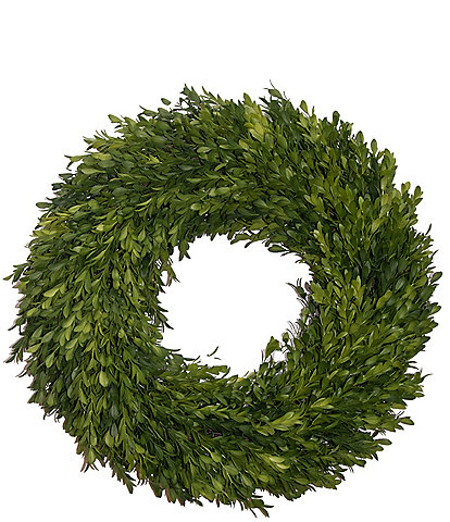 Fig & Dove 18#double; Round Boxwood Wreath