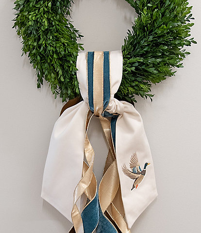 Fig & Dove Mallard Embroidered Wreath Sash