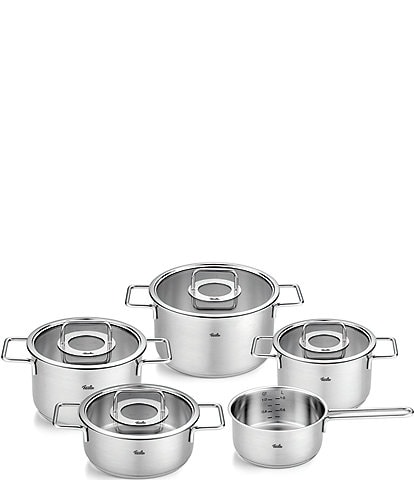 Fissler Pure Collection Stainless Steel Set 9-Piece with Glass Lid