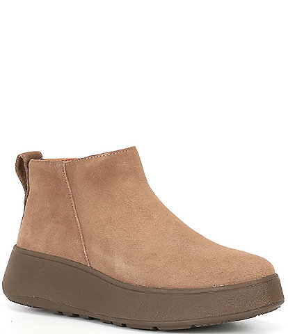 Fitflop F-mode Suede Flat Zip Ankle Booties