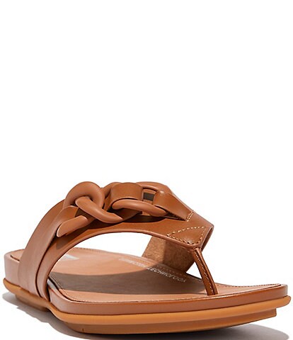 FitFlop Gracie Chain Leather Flip-Flops