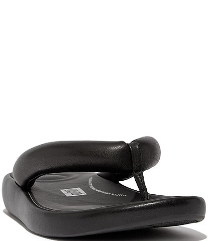 FitFlop iQushion D-Luxe Padded Leather Chunky Flip Flops