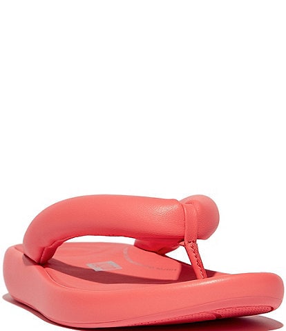 FitFlop iQushion D-Luxe Padded Leather Chunky Flip Flops