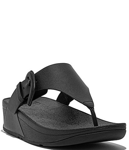 FitFlop Lulu Leather Toe-Post Thong Sandals