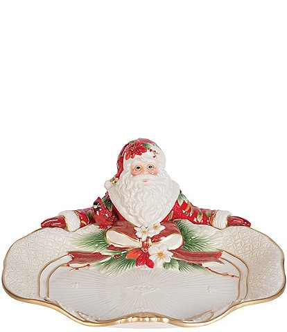 Fitz and Floyd Cardinal Christmas Santa Server