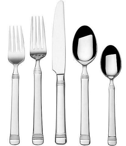 Fitz And Floyd Everyday Bistro Band 20-Piece Stainless Steel Flatware Set, Service For 4