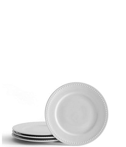 Fitz and Floyd Everyday White Beaded Salad Plates, Set of 4