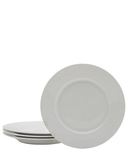 Fitz and Floyd Everyday White Classic Rim Salad Plates, Set of 4