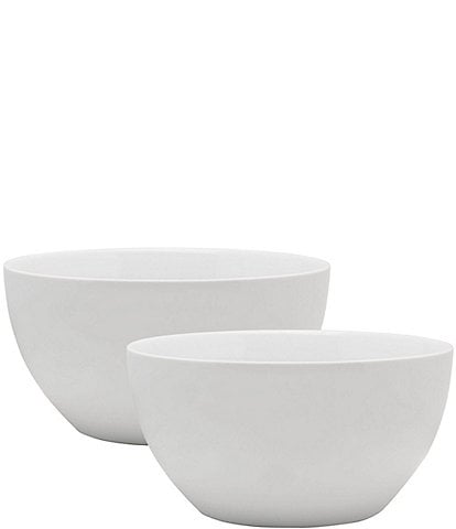 Fitz and Floyd Everyday White Deep Serving Bowls, Set of 2
