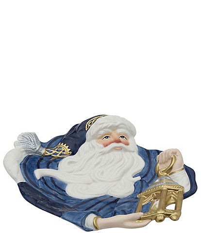 Fitz And Floyd Gregorian Blue Santa Canape Server