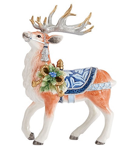 Fitz And Floyd Holiday Home Collection Blue Deer Figurine