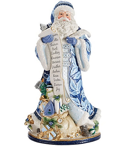 Fitz And Floyd Holiday Home Collection Blue Santa Figurine