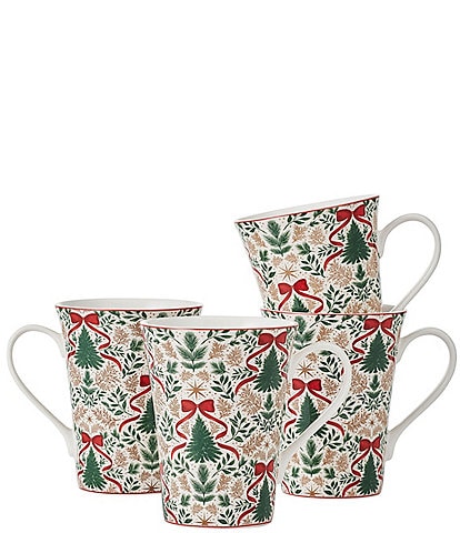 Fitz and Floyd Holiday Mugs, Set of 4