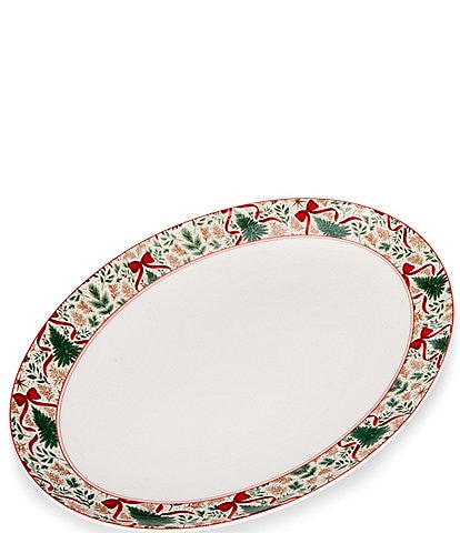 Fitz and Floyd Holiday Tidings Garland Oval Rim Platter