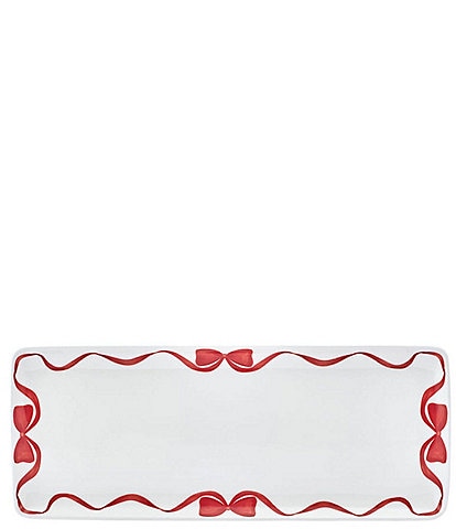 Fitz and Floyd Holiday Tidings Ribbons Rectangular Serving Tray