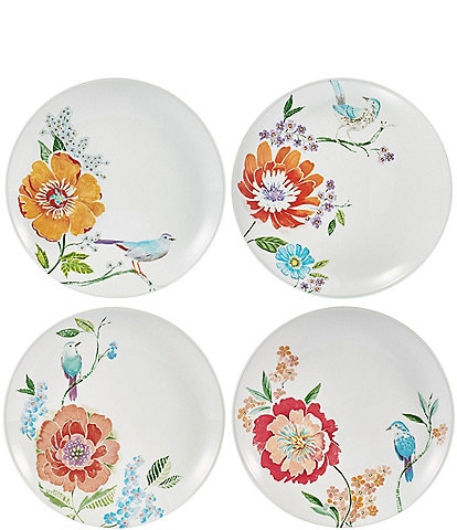 Fitz and Floyd Meadow Assorted Party Plates, Set of 4