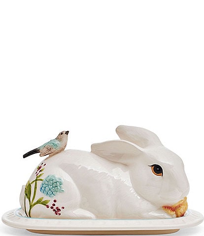 Fitz And Floyd Meadow Covered Bunny Butter Dish