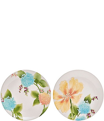 Fitz And Floyd Meadow Floral Plates, Set of 2