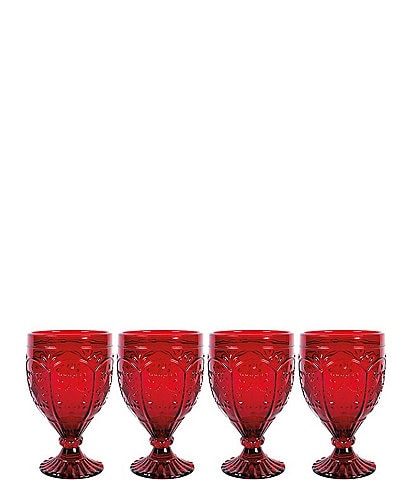 Fitz and Floyd Red Trestle Goblets, Set of 4