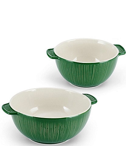 Fitz and Floyd Sicily Green Serving Bowls, Set of 2
