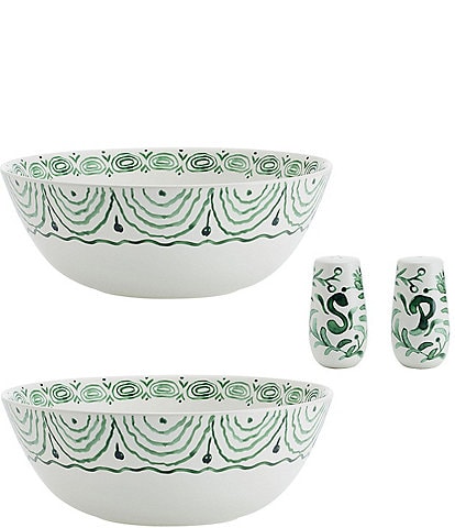 Fitz and Floyd Sicily Serve Bowls and Salt and Pepper Shakers Set