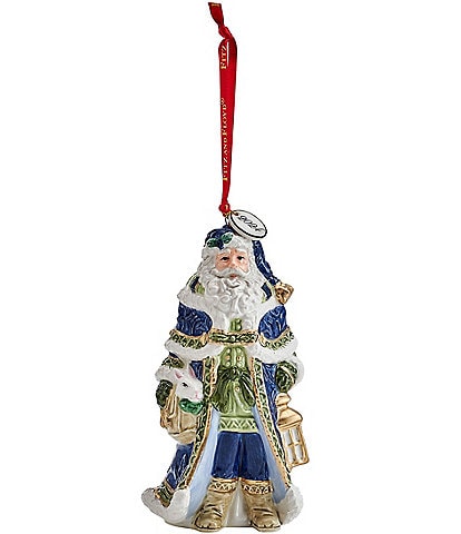 Fitz and Floyd Telluride Blue Santa Bell 2024 Ornament