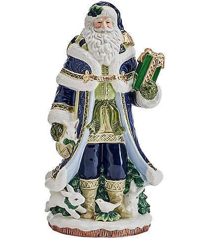 Fitz and Floyd Telluride Blue Santa Figurine