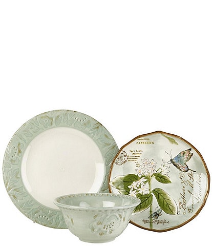 Fitz and Floyd Toulouse Collection 12-Piece Dinnerware Set, Service for 4