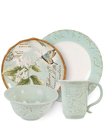 Fitz and Floyd Toulouse Green 4-Piece Place Setting