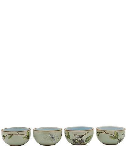 Fitz and Floyd Toulouse Green Small Bowls, Set of 4