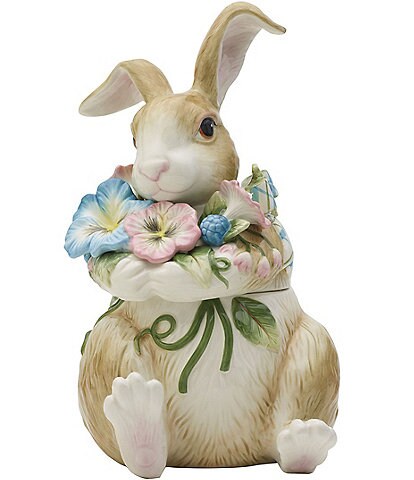 Fitz and Floyd Toulouse Rabbit Cookie Jar Figurine
