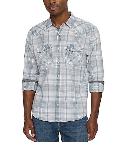 Flag and Anthem Bayonne Vintage Plaid Long Sleeve Western Shirt