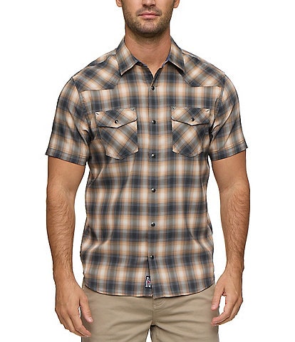Flag and Anthem Breckenridge UPF Performance Plaid Short Sleeve Woven Western Shirt
