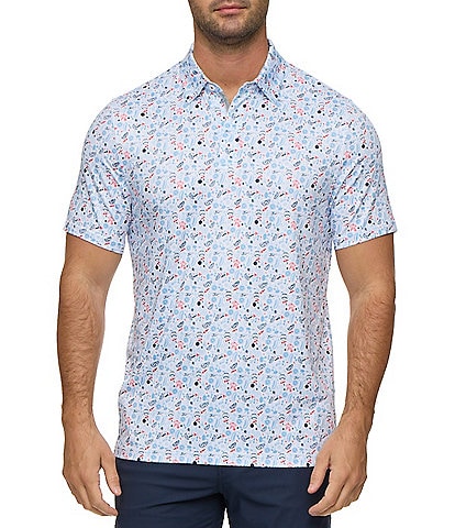 Flag and Anthem Chester Americana BBQ Print MadeFlex Performance Short Sleeve Polo Shirt