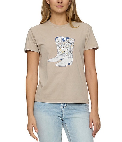 Flag and Anthem Cowboy Boots Graphic T-Shirt