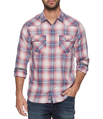 Flag and Anthem Hays Long Sleeve Vintage-Wash Plaid Woven Shirt