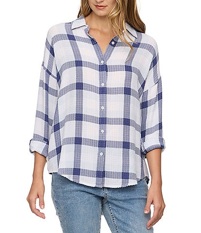 Flag and Anthem Leetonia Plaid Long Sleeve Oversized Woven Shirt