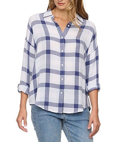 Flag and Anthem Leetonia Plaid Long Sleeve Oversized Woven Shirt