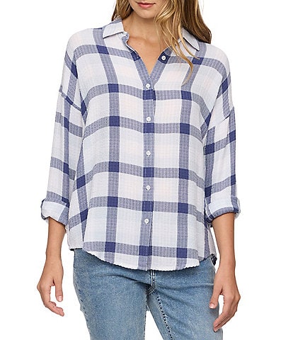 Flag and Anthem Leetonia Plaid Long Sleeve Oversized Woven Shirt