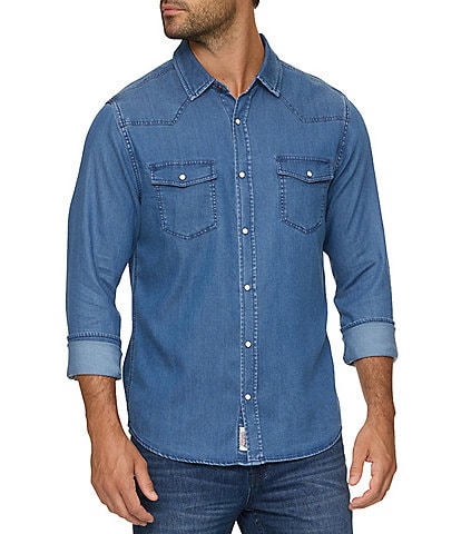 Flag and Anthem Long Sleeve Sacramento Stretch Chambray Western Shirt