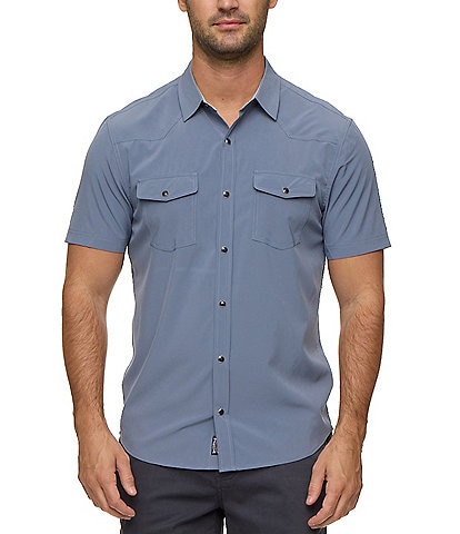 Flag and Anthem Longmont UPF Performance Solid Short Sleeve Woven Western Shirt