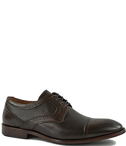 Flag LTD. Men's Harmon Leather Brogue Detail  Cap Toe Dress Oxfords