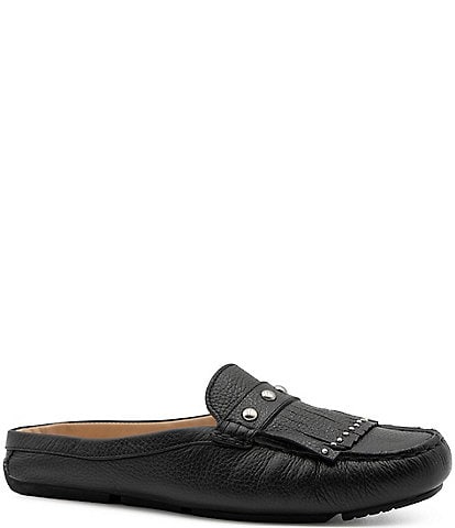 Flag LTD. Women's Morgan Leather Mule Fringe Loafers