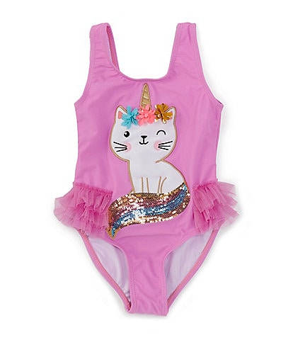 Flapdoodles Little Girls 2T-6X Caticorn One-Piece Swimsuit