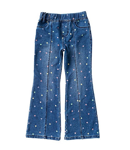 Flapdoodles Little Girls 2T-6X Dotted Flare Leg Jeans